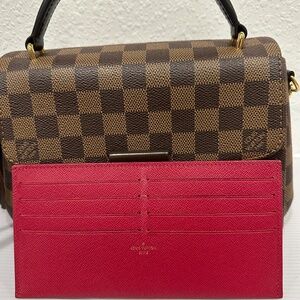 Louis Vuitton Croisette Damier Ebene w/ crossbody strap , wallet.